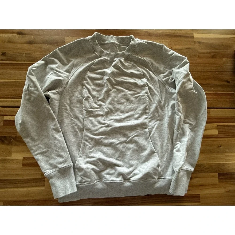 Lululemon Scuba Crew Sweatshirt Sweater Womens Size 12 Heathered Gray W3DTQS